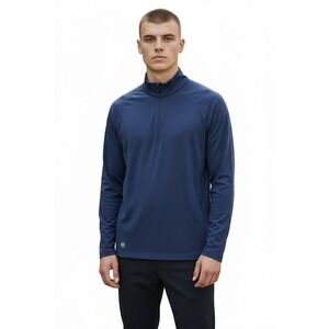 Travis Mathew Pullover Mens XL Blue Cloud Quarter Zip 1/4 Zip Knit Shirt Stretch